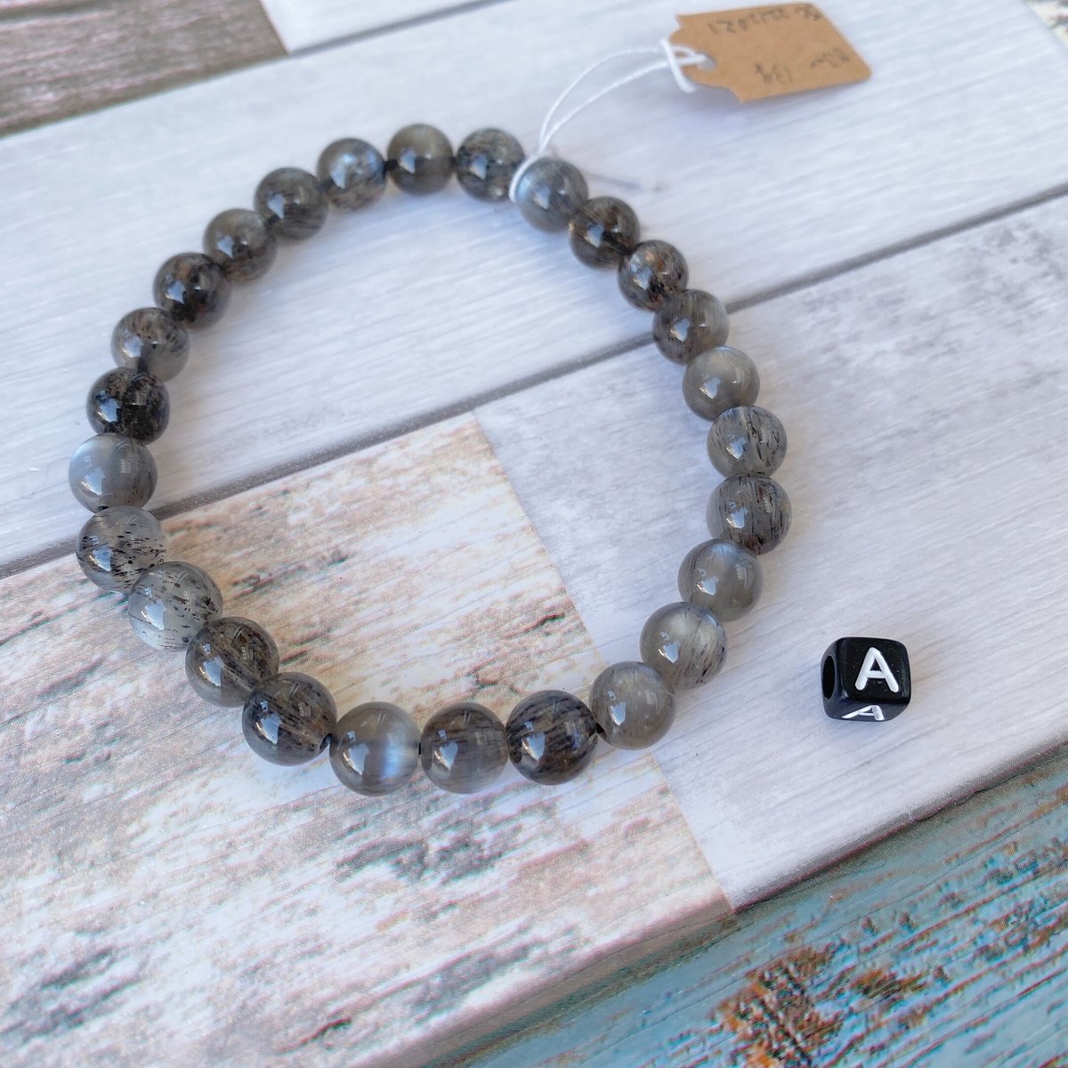 守護と直感の強化 ブラックサンムーンストーン(グレー) 【水まんじゅう