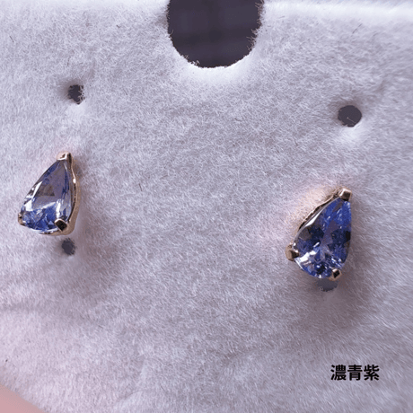 ［ピアス］タンザナイト 18金 0.3ct ティアドロップ