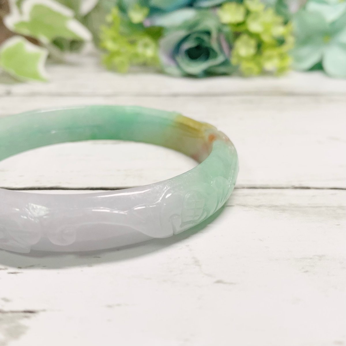 本翡翠グラデーションバングル C 幅約11.4mm 内径約19cm | pundarika