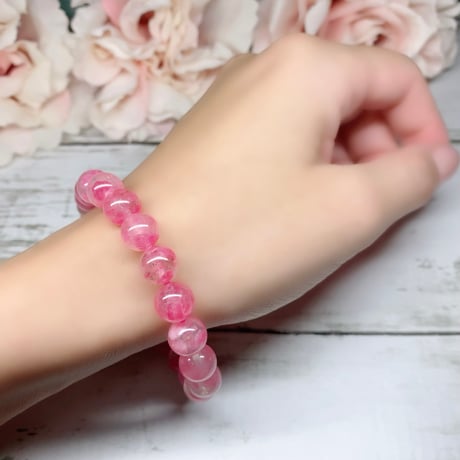 ［ブレスレット］【ファイナルグレード】愛の花を咲かせる　ロードナイトシリカ9mm内径16cm