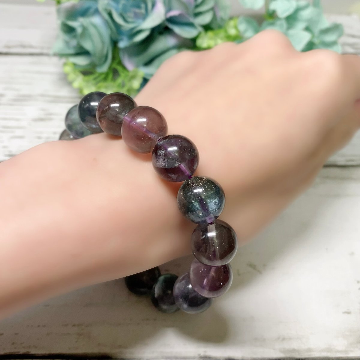 くるみ様 高品質 シルキーフローライト 大きめパーム 握り石 くるみ様