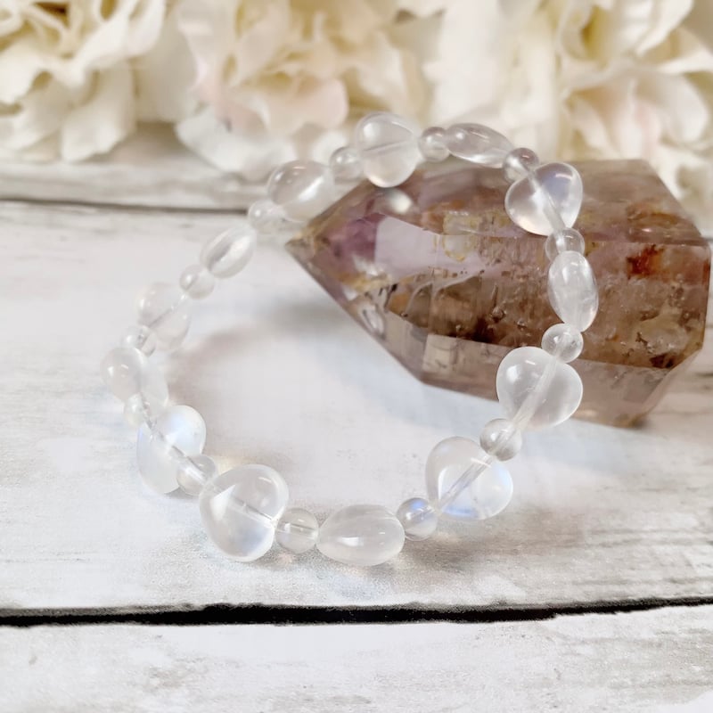 新品！極上ムーンストーン ハート型ブレスレット 【公式通販】