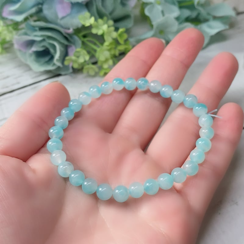 心を穏やかにする アマゾナイトインクォーツ 5.3-5.7mm 内径約