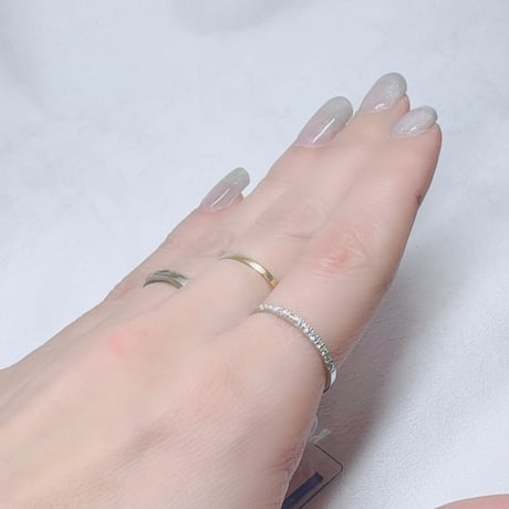 ［リング］【工房応援企画】スリム　ダイヤモンド　ハーフエタニティ