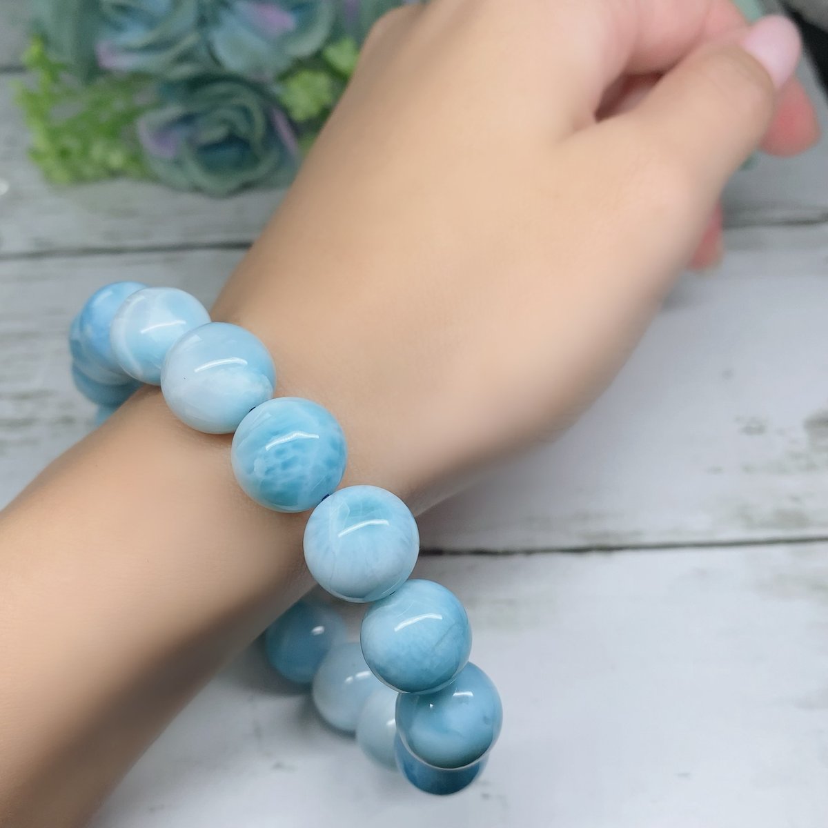 癒しの波紋 ラリマー12.3mm 内径約17cm | pundarika