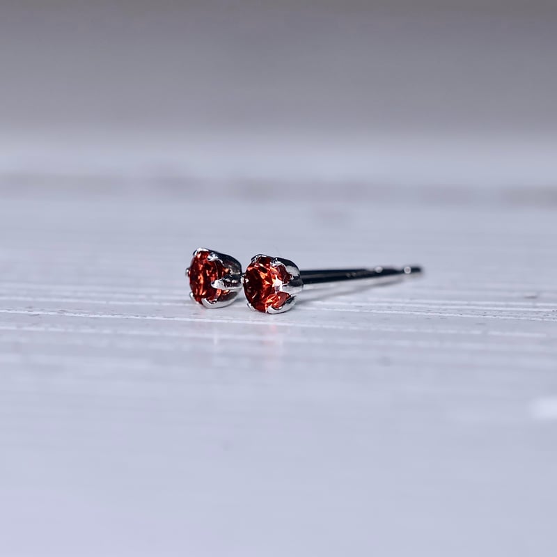 ピアス］工房応援企画 PT900 ガーネット ピアス | pundarika