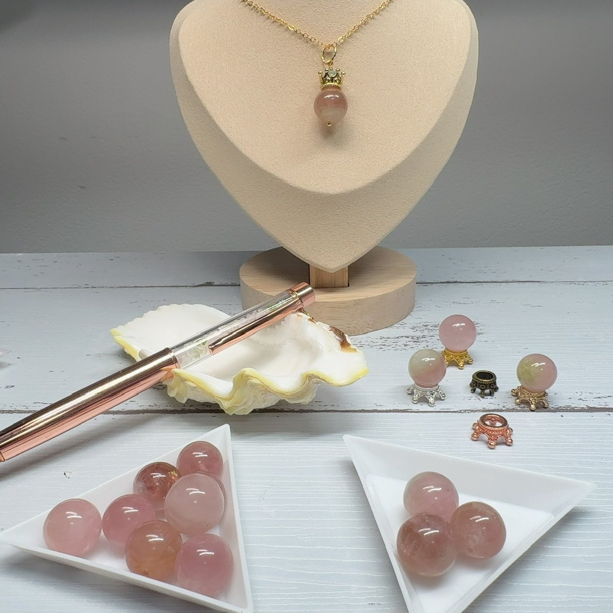 yumekanaペン】第4チャクラカラー ピンクトルマリン2wayペンダント 愛