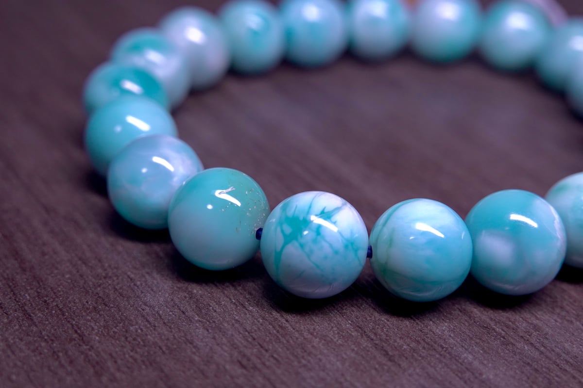 ラリマー　ブレスレット　１０mm ドラゴンクロー入り　天然石 fit=scale-down,w=1200