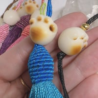 【ストラップ】みたらし肉球 にゃんタッセル にゃんストラップ 手作り