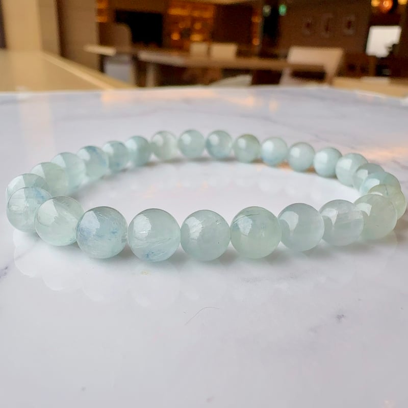 グリーンカイヤナイト　ブレスレット アイシーグリーンカイヤナイト 7.3mm 4A 内径16cm | pundarika