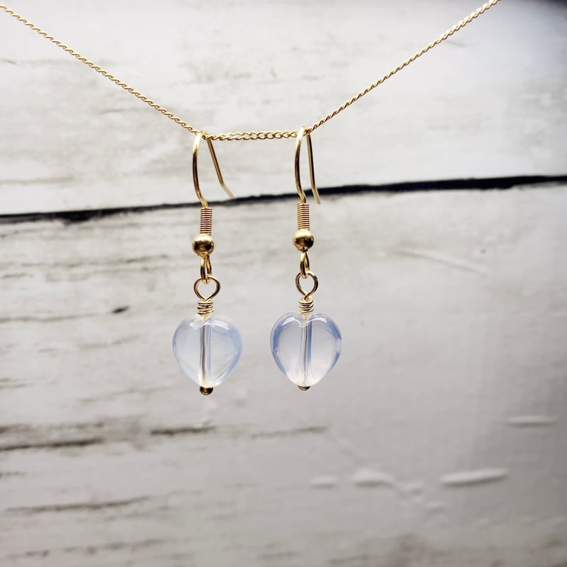 k24gp・k18gp永遠の愛を宿す ハート型スコロライト ピアス・ペンダント