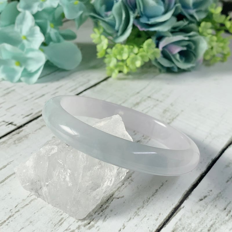 繁栄と幸福を引き寄せる ラベンダー翡翠バングル 幅9.6mm 内径約17.5cm