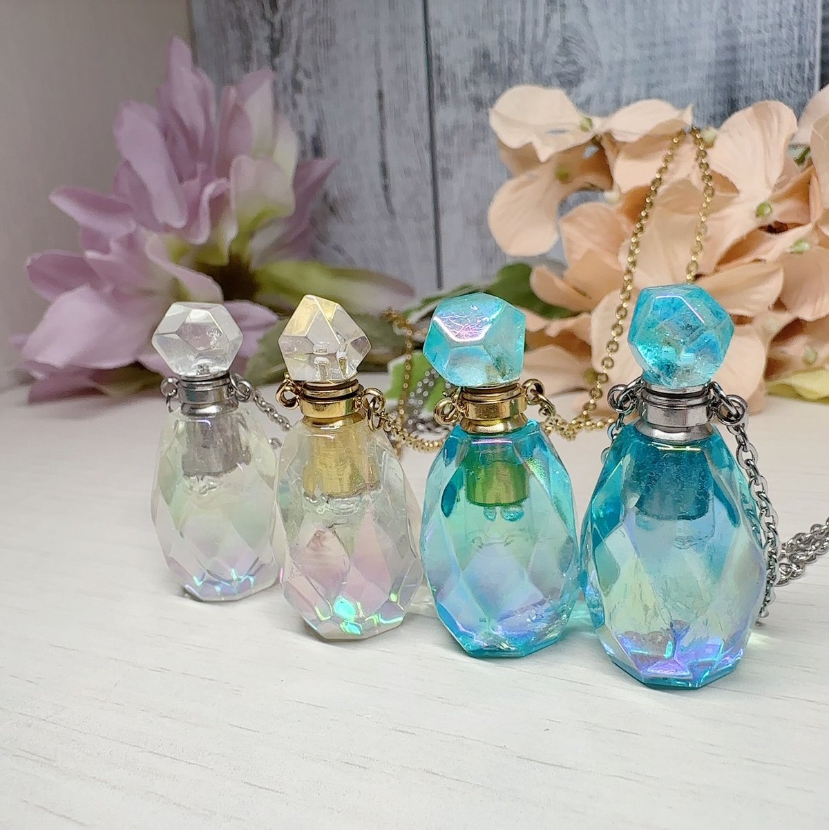 虹色オーラの水晶香水瓶 オーラクォーツ | pundarika