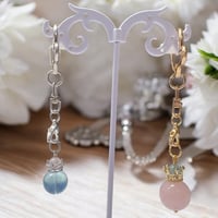 2way【SV925】【k24gp】【18金ホワイトゴールド加工】アクアマリン×モルガナイト 王冠ペンダント