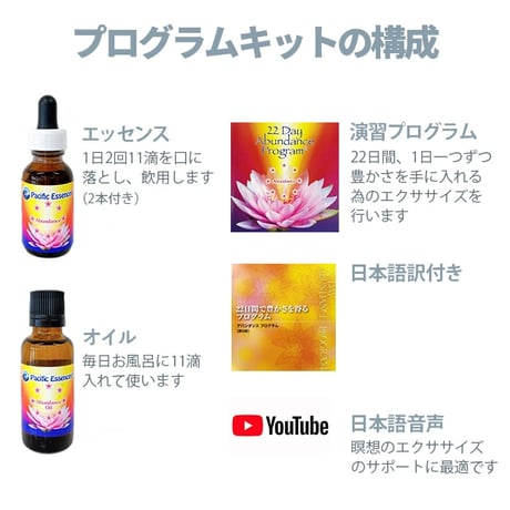 期間限定特典付！アバンダンスプログラムセット（フラワーエッセンス＆オイル&和訳セット）