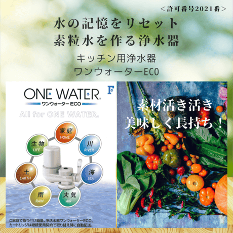素粒水キッチン用浄水器「ワンウォーターECO」