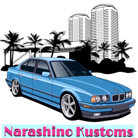 ナラシノカスタムス  レトロカーTシャツ S,M,L,XL