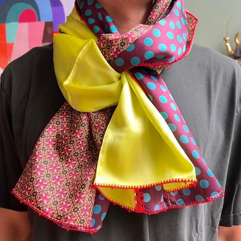 Leo Atlante】刺繍パッチワークスカーフ_mix | フィールシーン