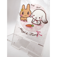 むぎとろごはん　グリッターアクリルスマホスタンド