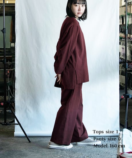 《 パジャマ 》タイプライタークロス パンツ ( ラムレーズン )〈 premium sleepwear 〉