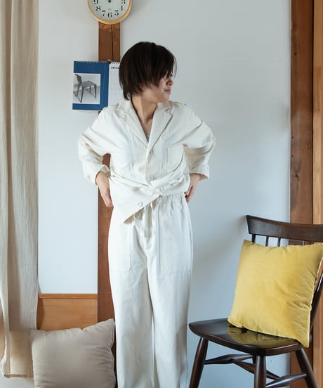 《パジャマ》バンブーコットン　ジャケット（アイボリー）〈 premium sleepwear 〉