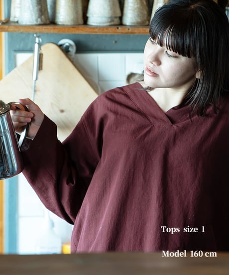 《 パジャマ 》タイプライタークロス プルオーバー ( ラムレーズン )〈 premium sleepwear 〉
