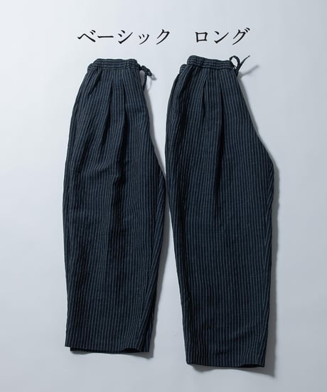 【 ORIYATO 】バンブーリネンドロストパンツ ( ブラック )