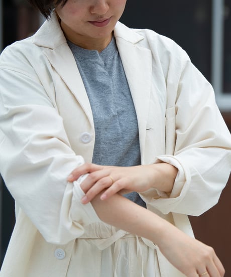 《パジャマ》バンブーコットン　ジャケット（アイボリー）〈 premium sleepwear 〉