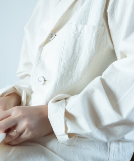 《パジャマ》バンブーコットン　ジャケット（アイボリー）〈 premium sleepwear 〉