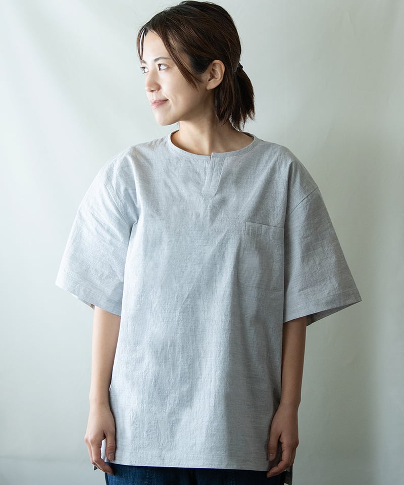 Tシャツ》コードレーンTシャツ ( ライトグレー ) | 古橋織布