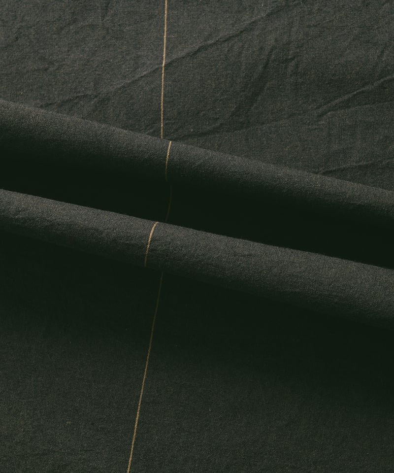 生地》4本縞のストライプ・ボイルウェザー(オリーブ) | 古橋織布