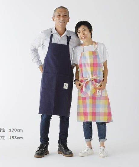 《エプロン》oriya 先染めボタニカル・エプロン（ロング）ミックスジュース