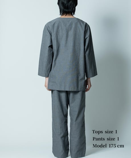 《パジャマ》 ボタニカルコードレーン　パンツ（タチアオイ）〈 premium sleepwear 〉