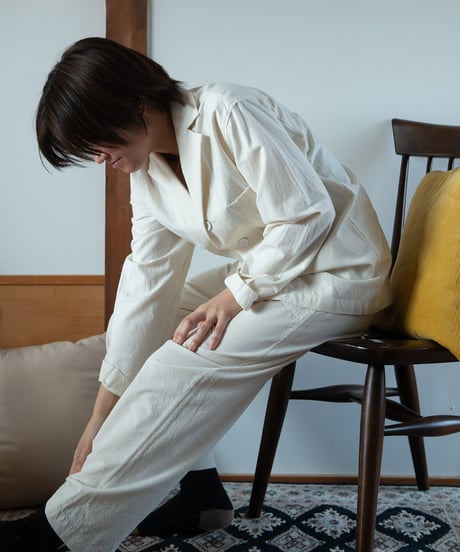 《パジャマ》バンブーコットン　ジャケット（アイボリー）〈 premium sleepwear 〉