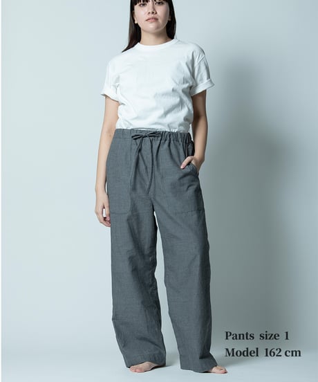 《パジャマ》 ボタニカルコードレーン　パンツ（タチアオイ）〈 premium sleepwear 〉