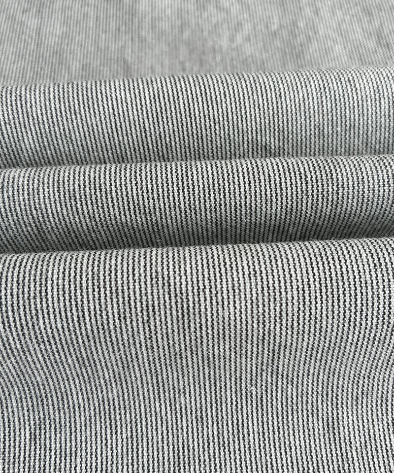 生地》綿100％甘撚りヘビーオックス・ピンストライプ (ホワイト