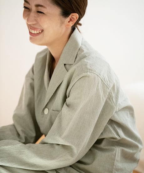 《パジャマ》ボタニカルコードレーン　ジャケット（サイズ 0）〈 premium sleepwear 〉