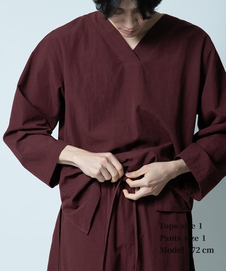 《 パジャマ 》タイプライタークロス プルオーバー ( ラムレーズン )〈 premium sleepwear 〉