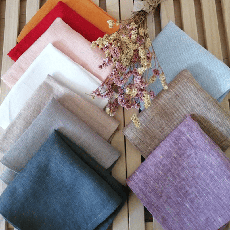 コンバクトで使いやすい リネンの小さなハンカチ 麻100％ ポケット