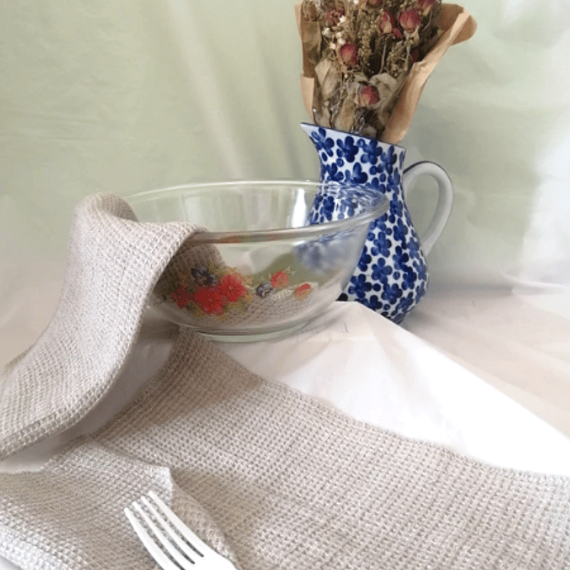 ナチュラルワッフルリネンのキッチンクロス | FABRICPOLKA