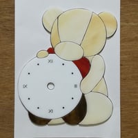 【カット済みキット】木製スタンド付き・クマの時計