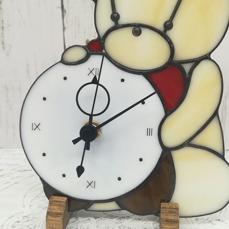 【カット済みキット】木製スタンド付き・クマの時計