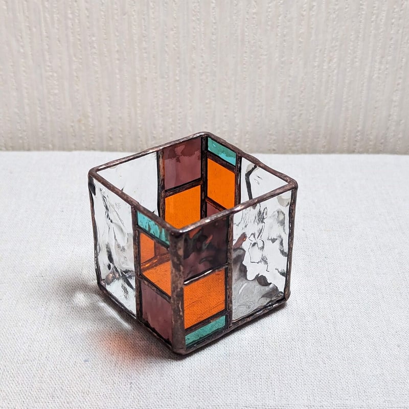 カット済みキット】キューブ型キャンドルホルダー Blocks01 | ステンド