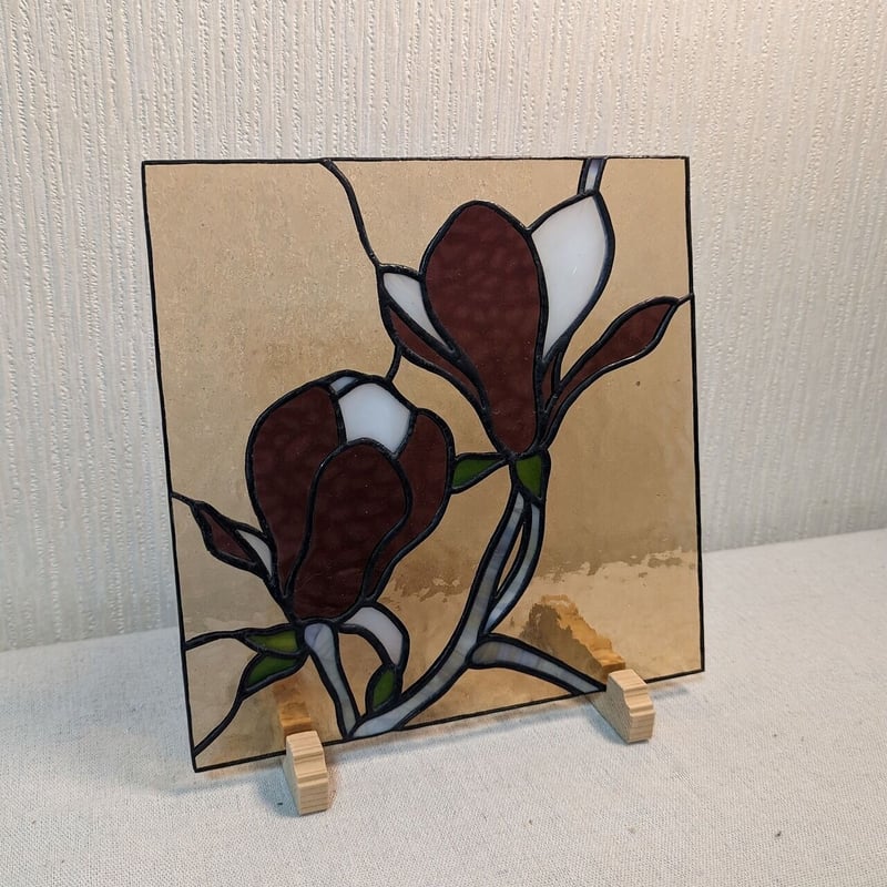 カット済みキット】木蓮パネル・木製スタンド付き 20㎝×20