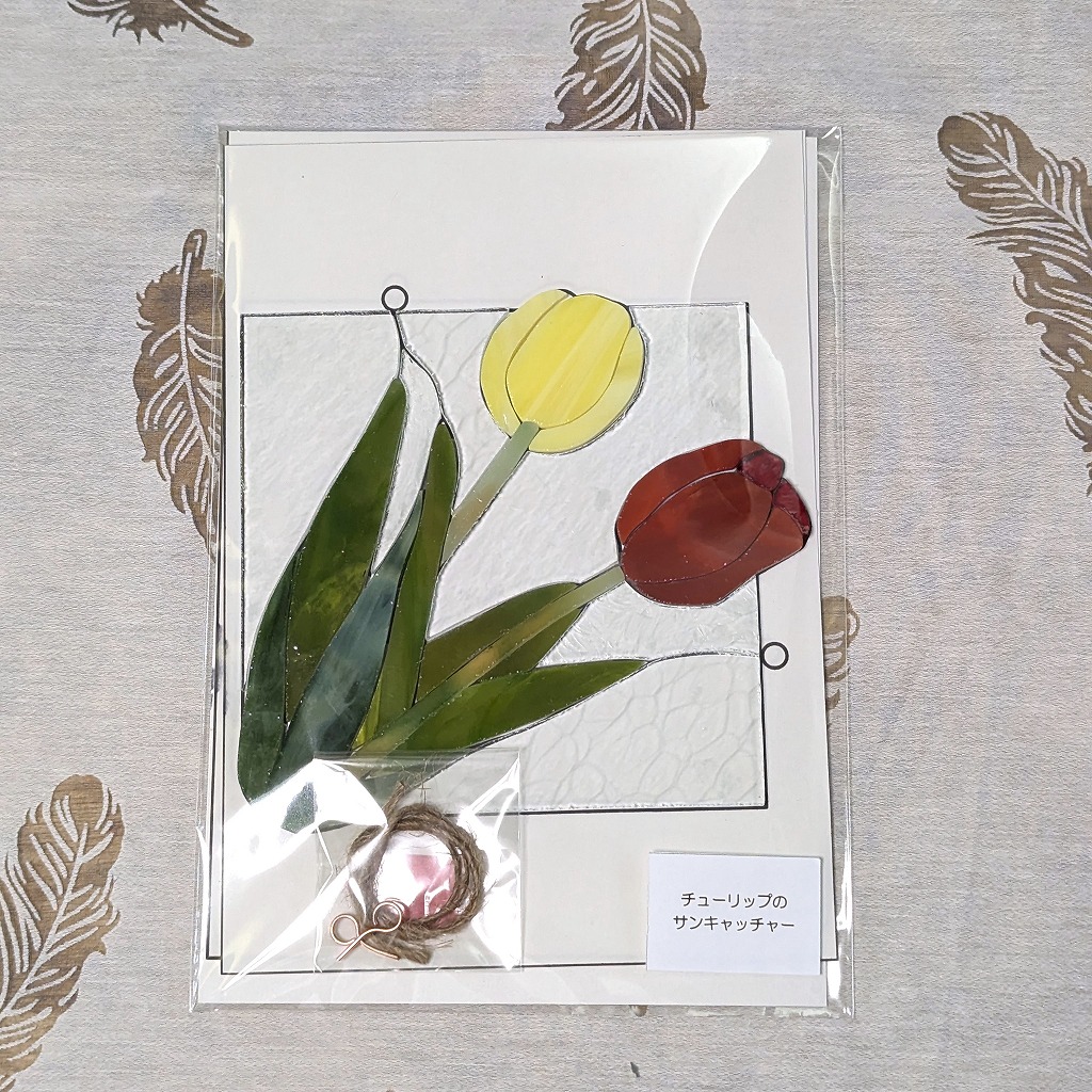 〇ステンドグラス　チューリップ丸 楽天市場】ステンドグラス チューリップ丸（87054）（ジャービス商事