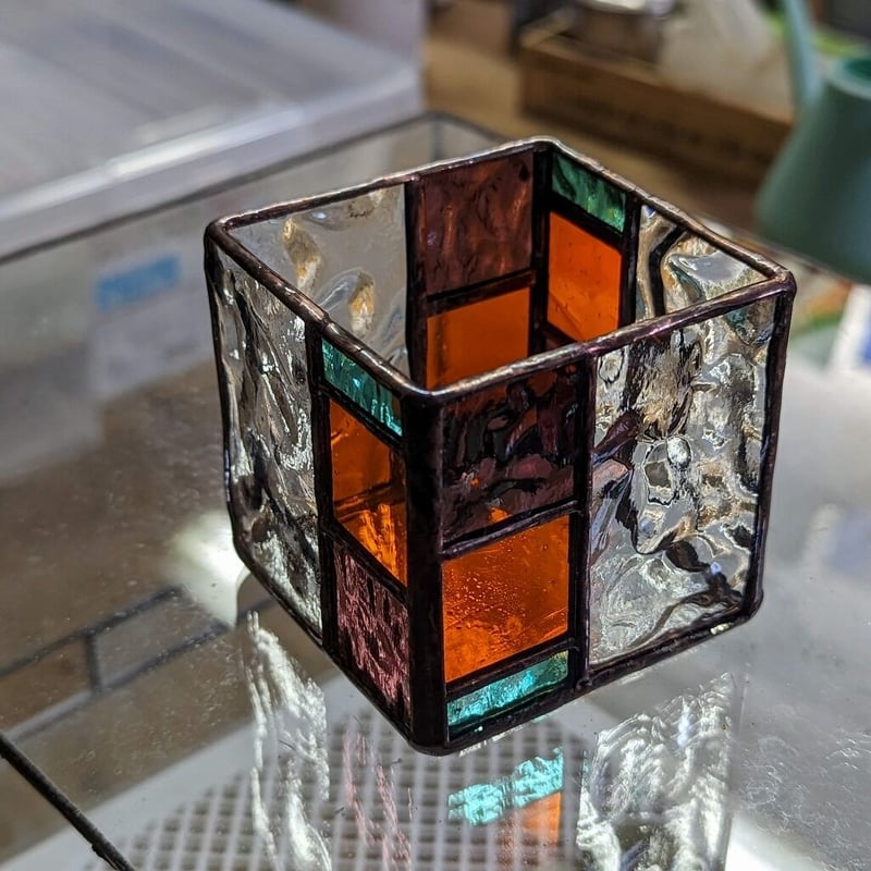 カット済みキット】キューブ型キャンドルホルダー Blocks01 | ステンド