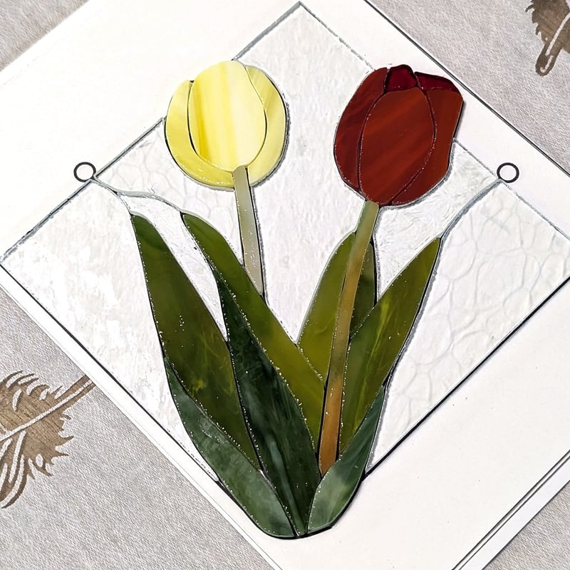 カット済みキット】チューリップのサンキャッチャー | ステンド