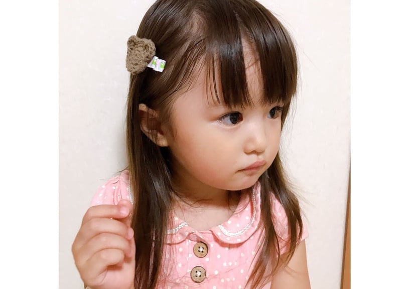 クマさんヘアクリップ | 編み物作家 るーまま