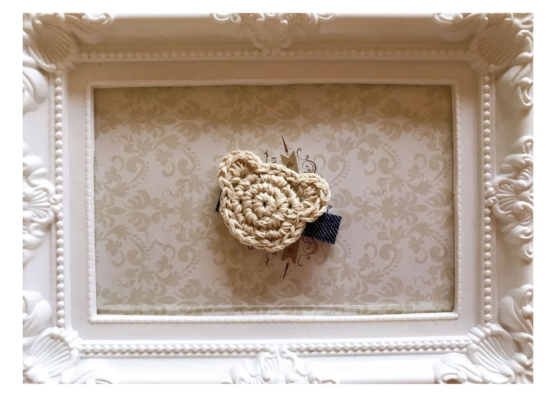 クマさんヘアクリップ | 編み物作家 るーまま