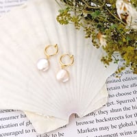 一粒ラウンドパールピアス／イヤリング - ES Uno Round Pearl Earrings